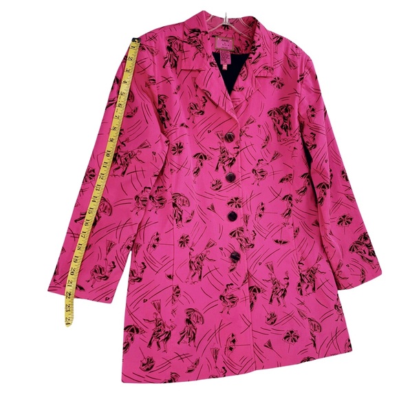 Bright Pink with Black Print Light Jacket - Picture 15 of 15